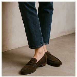 Tahari Teagan Brown Suede Penny Loafers